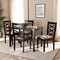 Baxton Studio Lanier Sand Upholstered Espresso Finished Wood 5-Piece Dining Set 153-9405-8026 - alternate 5